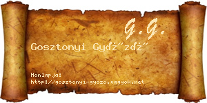 Gosztonyi Győző névjegykártya